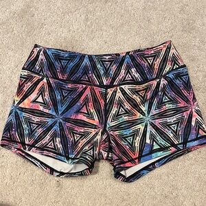 Born Primitive Multicolor Geometric Print Women’s Athletic Shorts medium